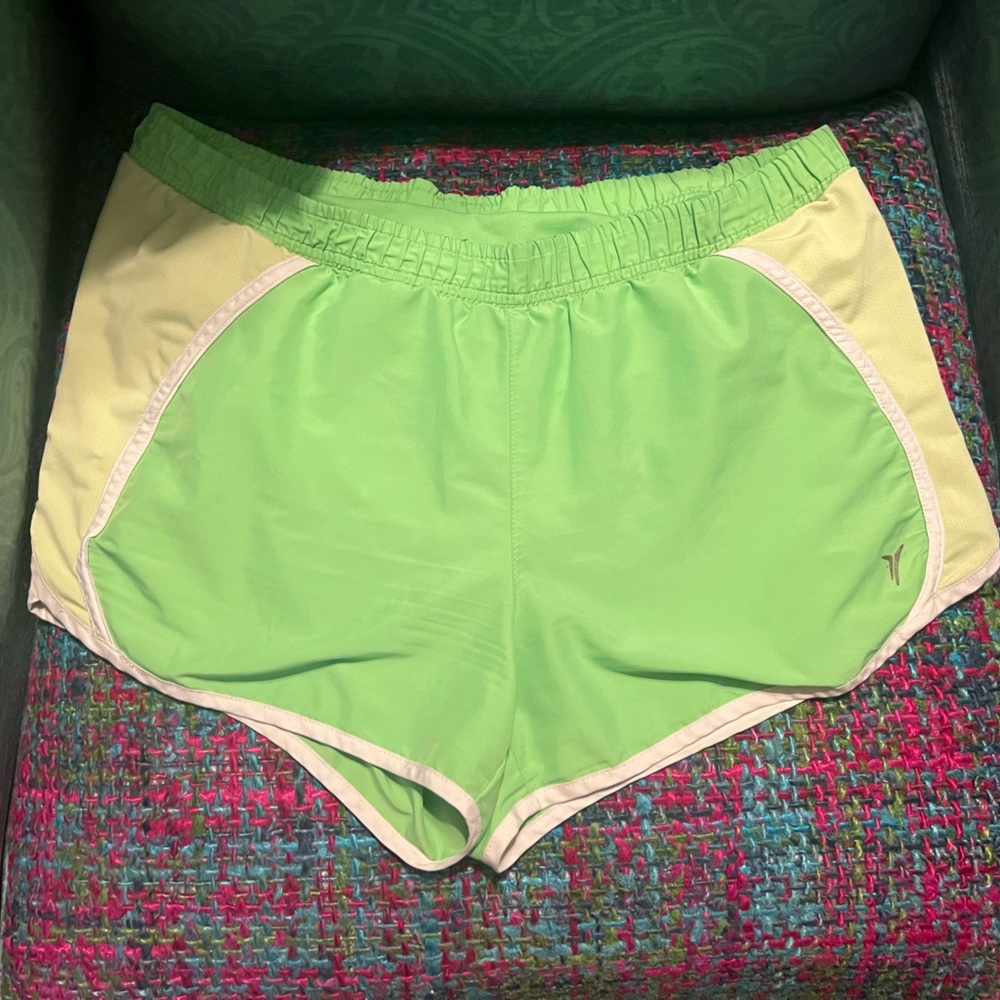 Neon green athletic shorts